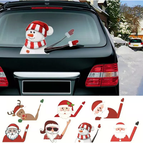 Weihnachten Heckscheibe Fensteraufkleber + Autowischer Aufkleber