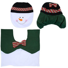 Laden Sie das Bild in den Galerie-Viewer, 3ER SET WEIHNACHTS DEKORATION BAD - TOILETTENSITZBEZUG - ANTI-RUTSCH-BADEZIMMERMATTE - TEPPICH