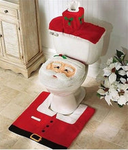 Laden Sie das Bild in den Galerie-Viewer, 3ER SET WEIHNACHTS DEKORATION BAD - TOILETTENSITZBEZUG - ANTI-RUTSCH-BADEZIMMERMATTE - TEPPICH
