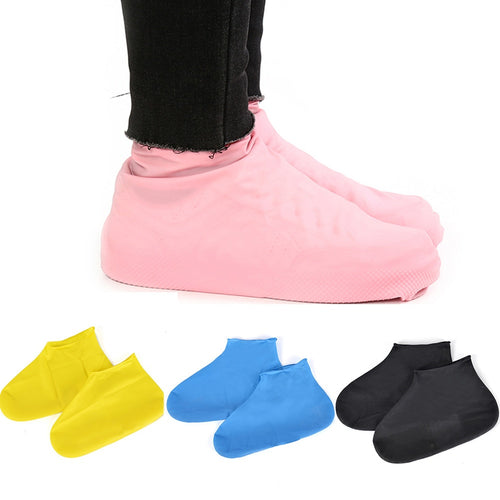 Schuhüberzug 1 Paar Wiederverwendbare Latex Wasserdichte Regenschuhe Überzüge Rutschfeste Gummi-Regenstiefel Überschuhe S/M/L Schuhe Zubehör