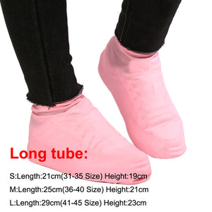 Schuhüberzug 1 Paar Wiederverwendbare Latex Wasserdichte Regenschuhe Überzüge Rutschfeste Gummi-Regenstiefel Überschuhe S/M/L Schuhe Zubehör